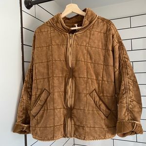 Free People Quilted Jacket Toasted Coconut NWOT
